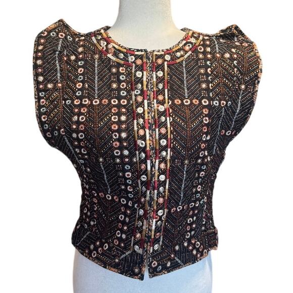 ISABEL MARANT ETOILE Cerza Cardigan in Faded Black Size T2 (L) Embroidered - Picture 2 of 9